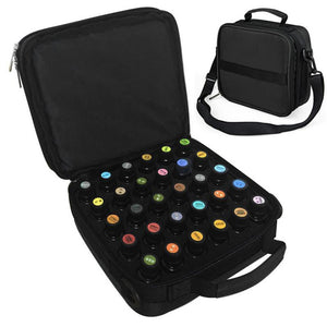 42 Bottle Essential Oil Double Zipper Carrying Case Storage Bag with Strap
